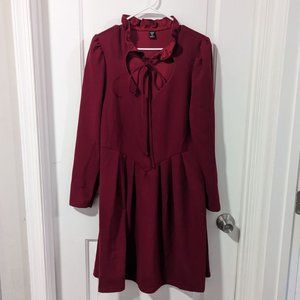 Women's Size 1XL (14) Burgundy Midi Dress